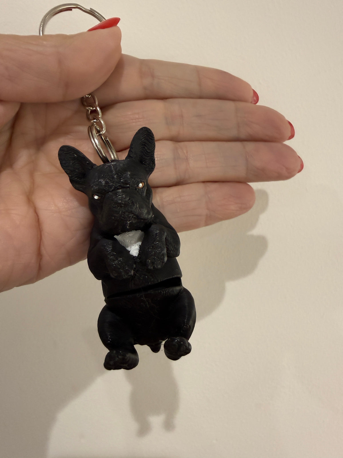 French Bulldog Keyring, Articulated Dog Bag Charm, Frenchie Lover Gift