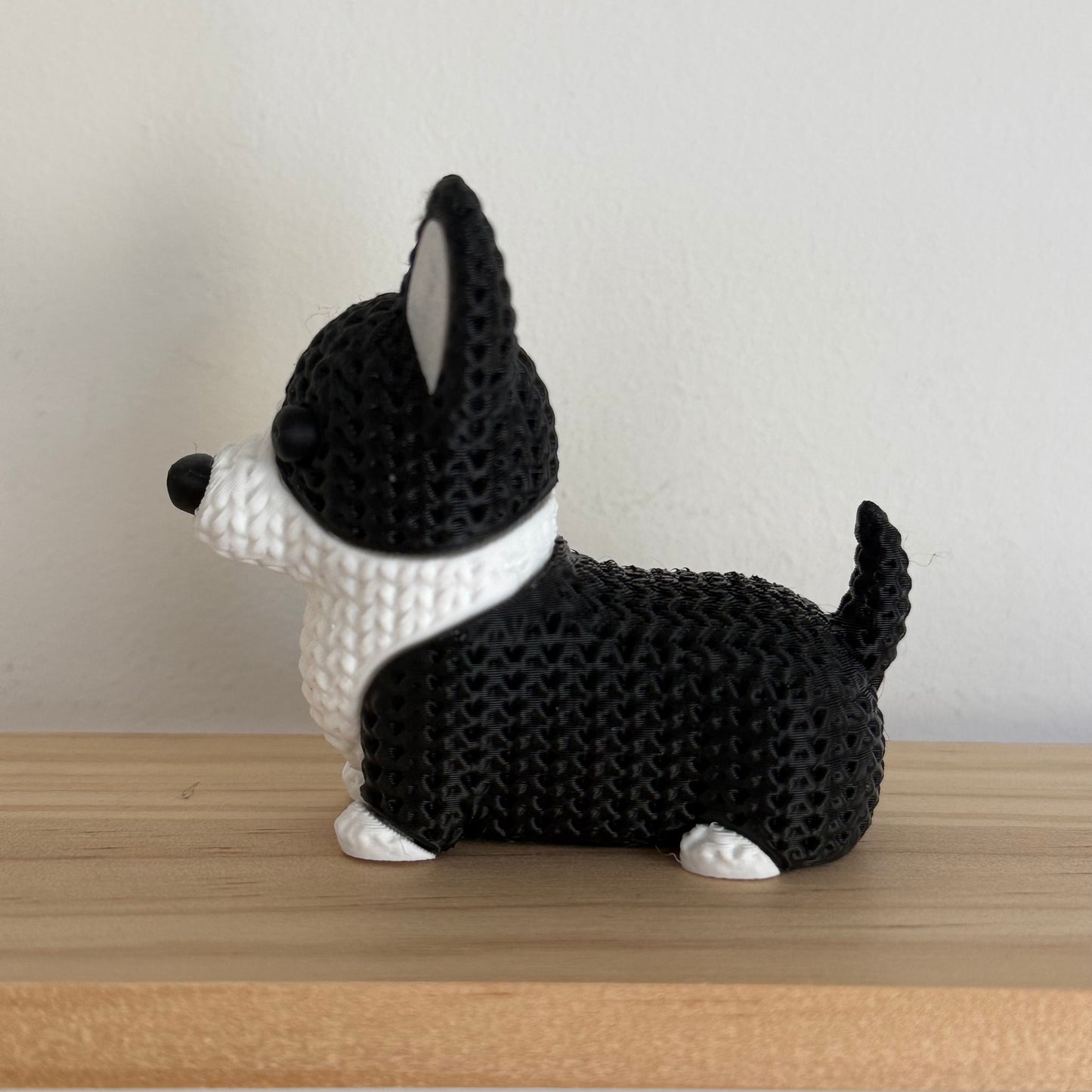 Corgi Dog Black & White Figurine