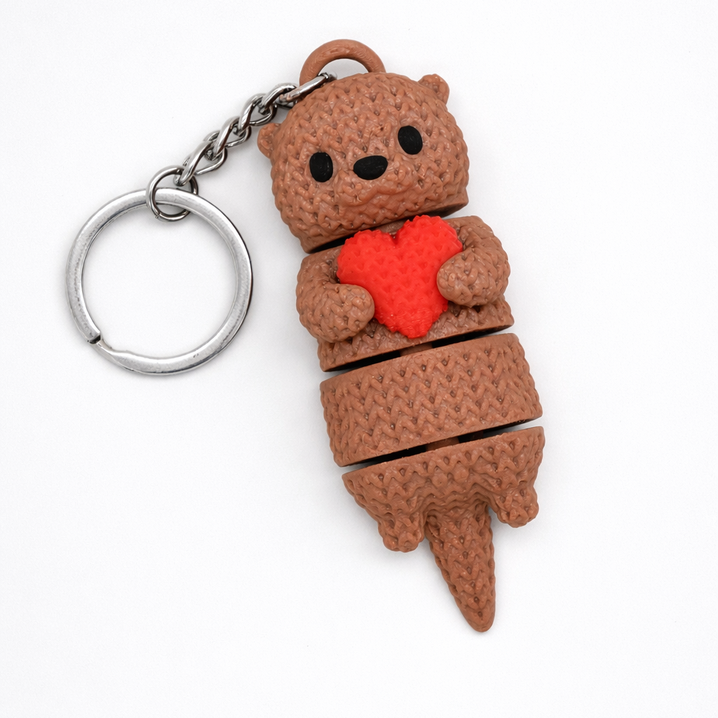 Otter with Heart Keyring / Bag Charm