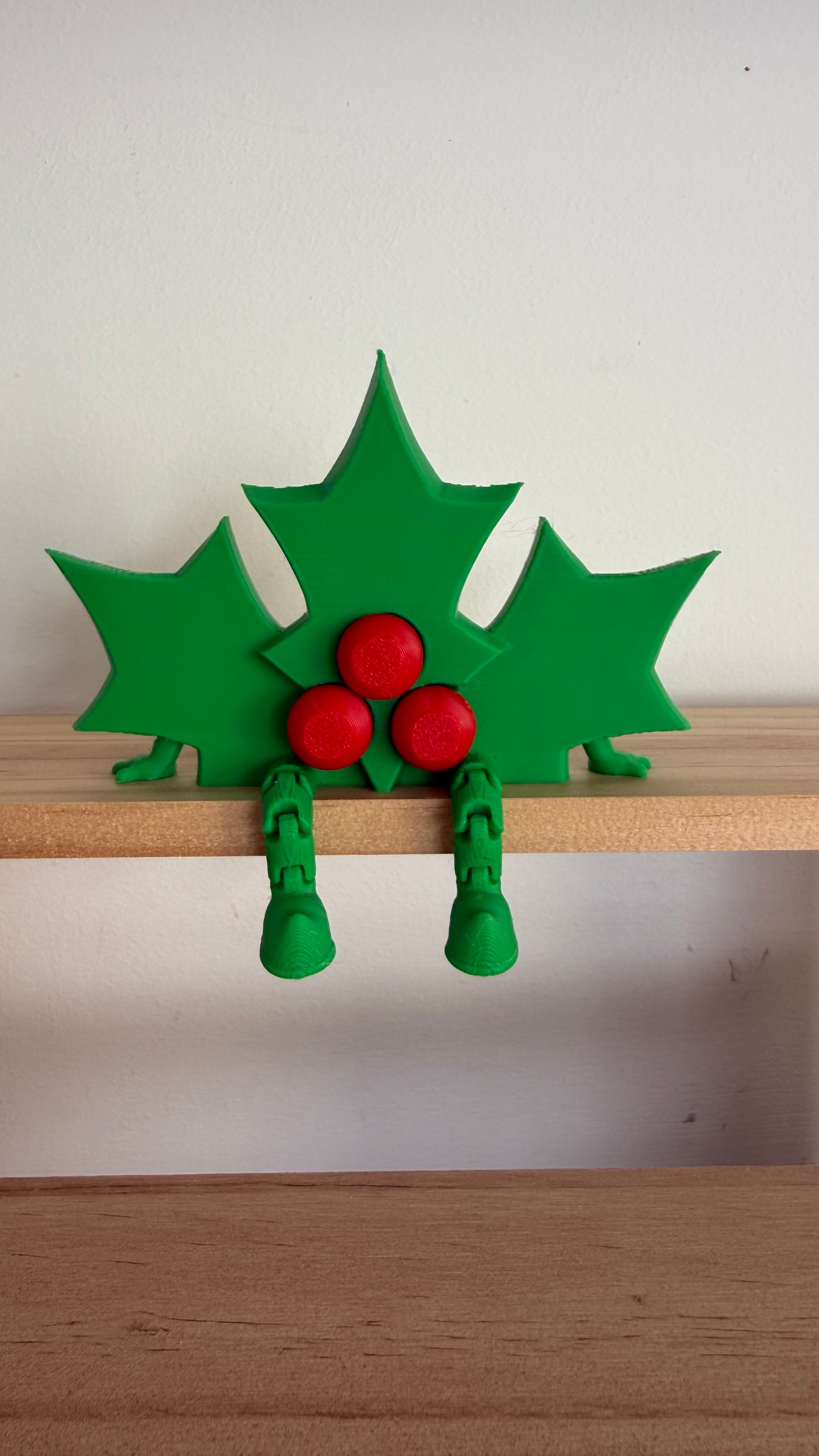 Christmas Holly Dangly Legs Shelf Sitter