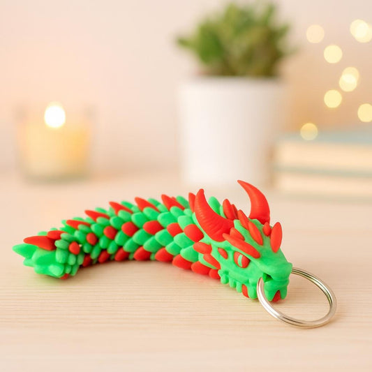 Dragon Keyring / Bag Charm – Flexible Articulated Fidget