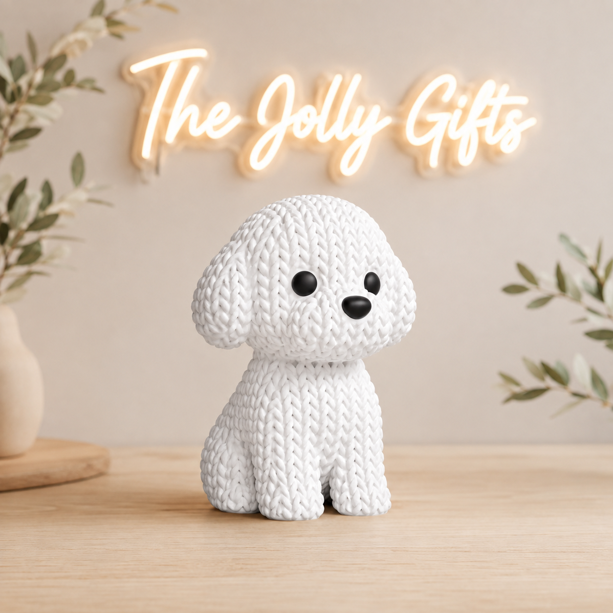 Bichon Frise / Caverpoo Dog Figurine