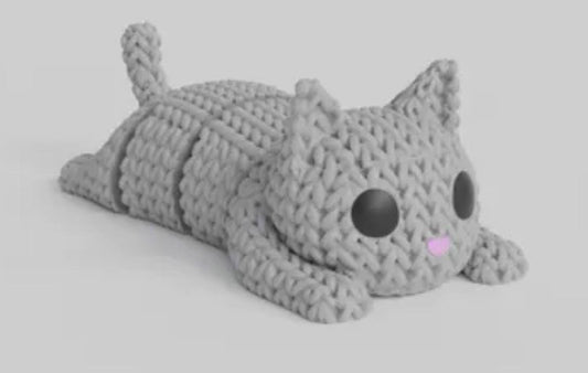 Cat Kitten Keyring / bag charm: Articulated flexible fidget