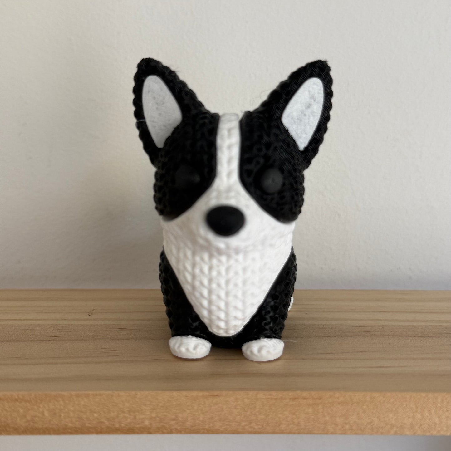 Corgi Dog Black & White Figurine