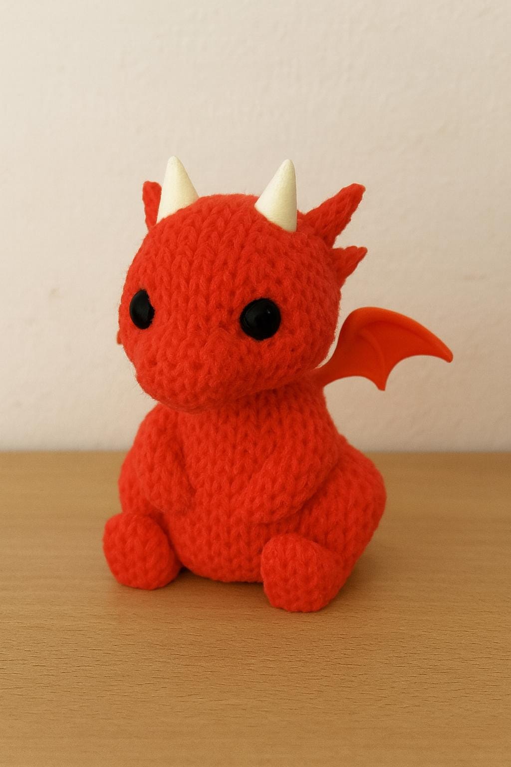 3D Printed Knitted Dragon Figurine: Collectible Ornament Gift