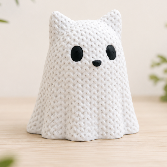 Ghost Cat Halloween Figurine