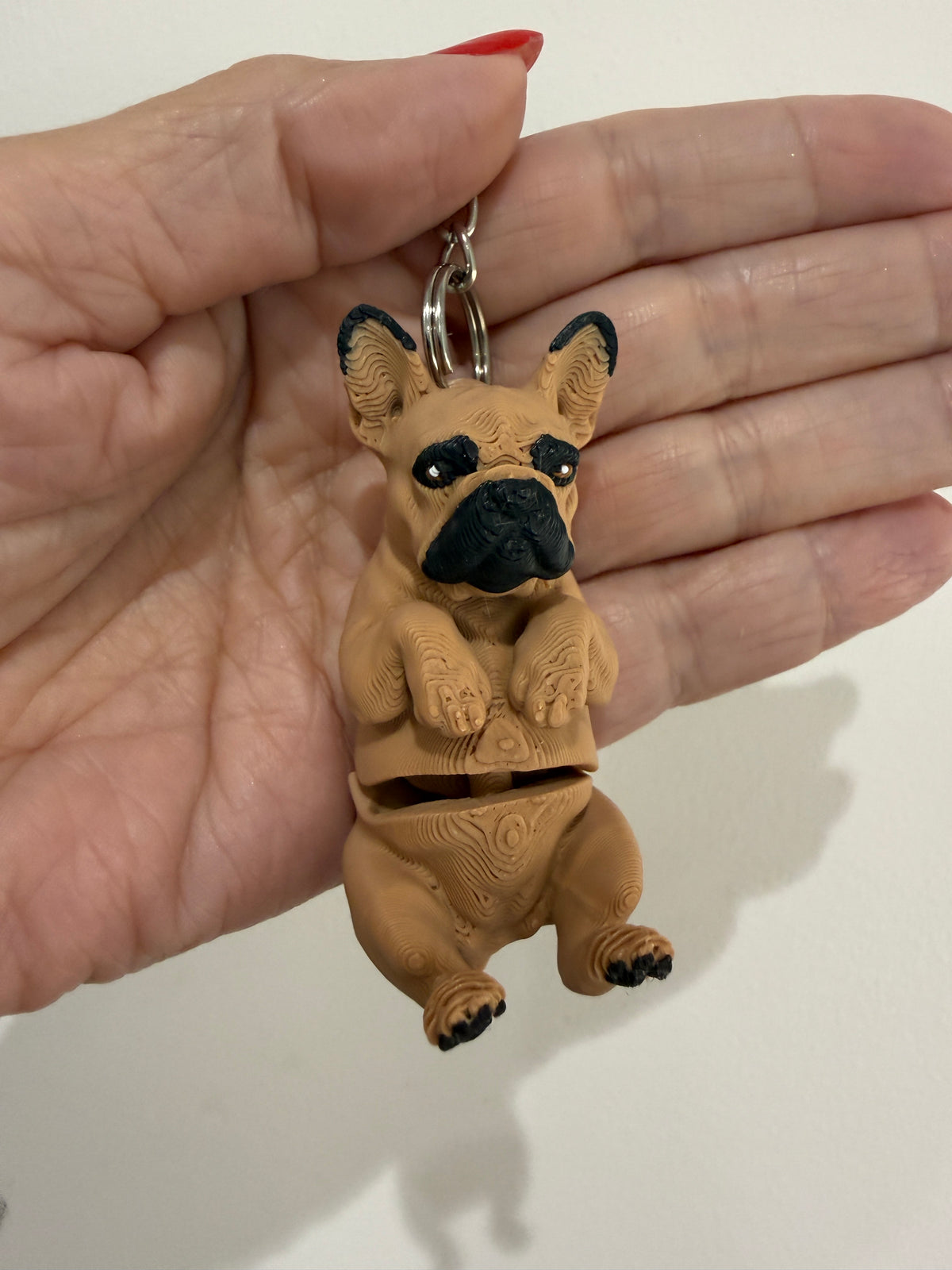 French Bulldog Keyring, Articulated Dog Bag Charm, Frenchie Lover Gift