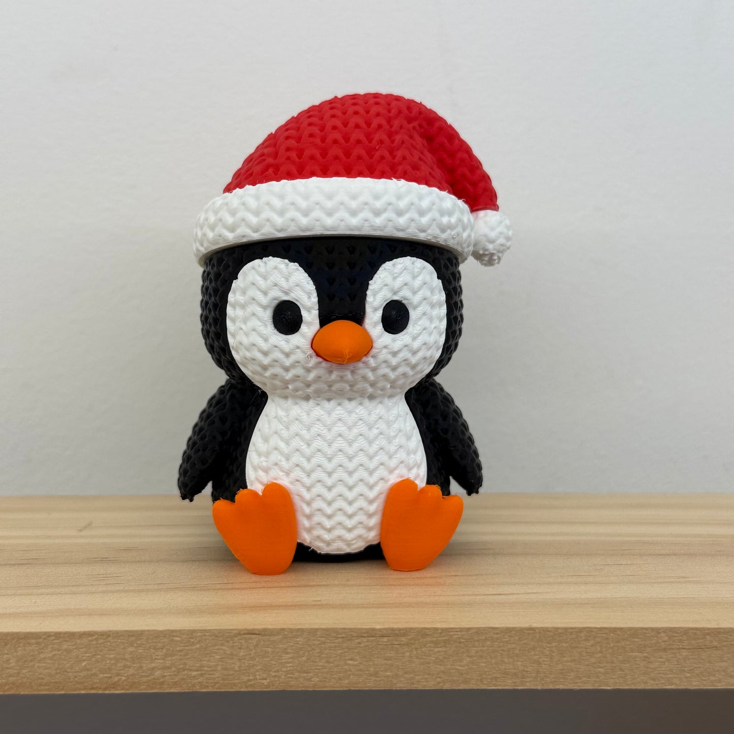 Christmas Penguin with Santa Hat  Figurine