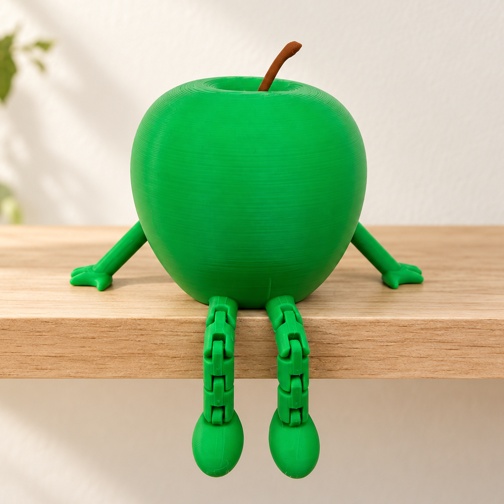 Green Apple Shelf Sitter with Dangling Legs