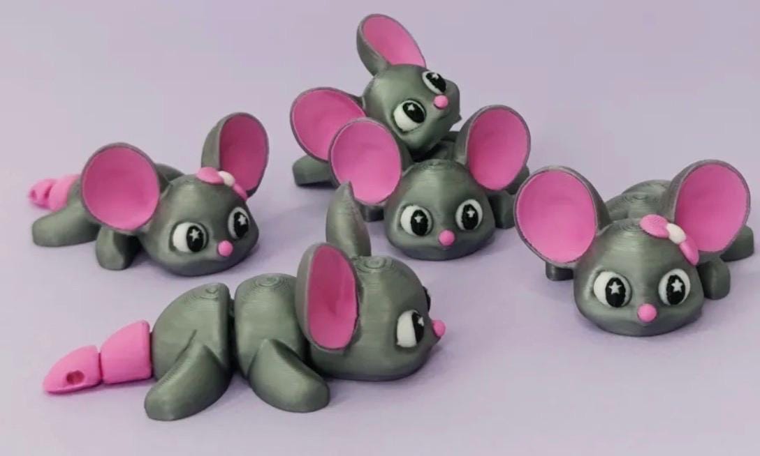 Mouse Keyring / bag charm – Articulated Flexible