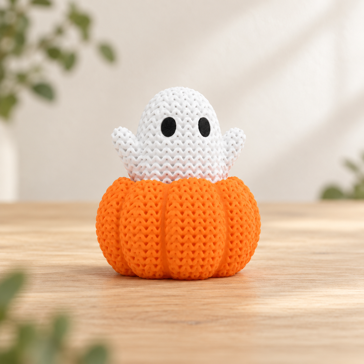Ghost in a Pumpkin Figurine