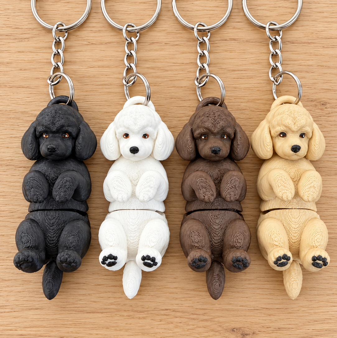 Poodle Keyring Bag Charm