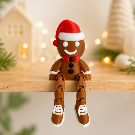 Christmas Santa Gingerbread Man Shelf Sitter