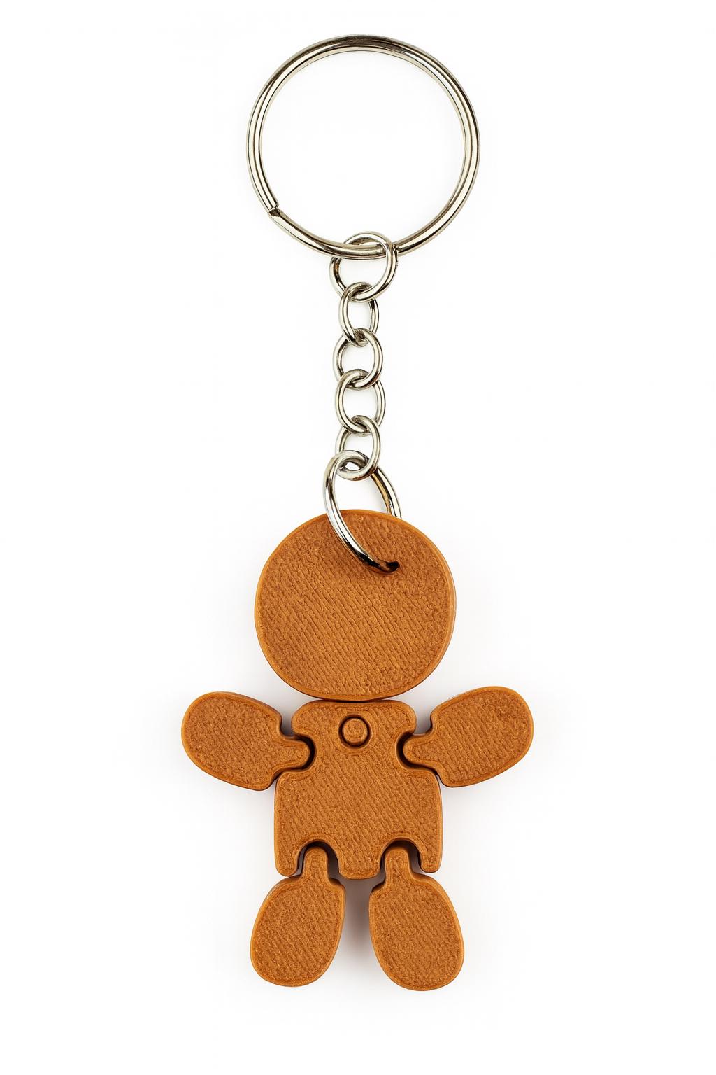 Gingerbread Man Keyring – Articulated Flexi Design
