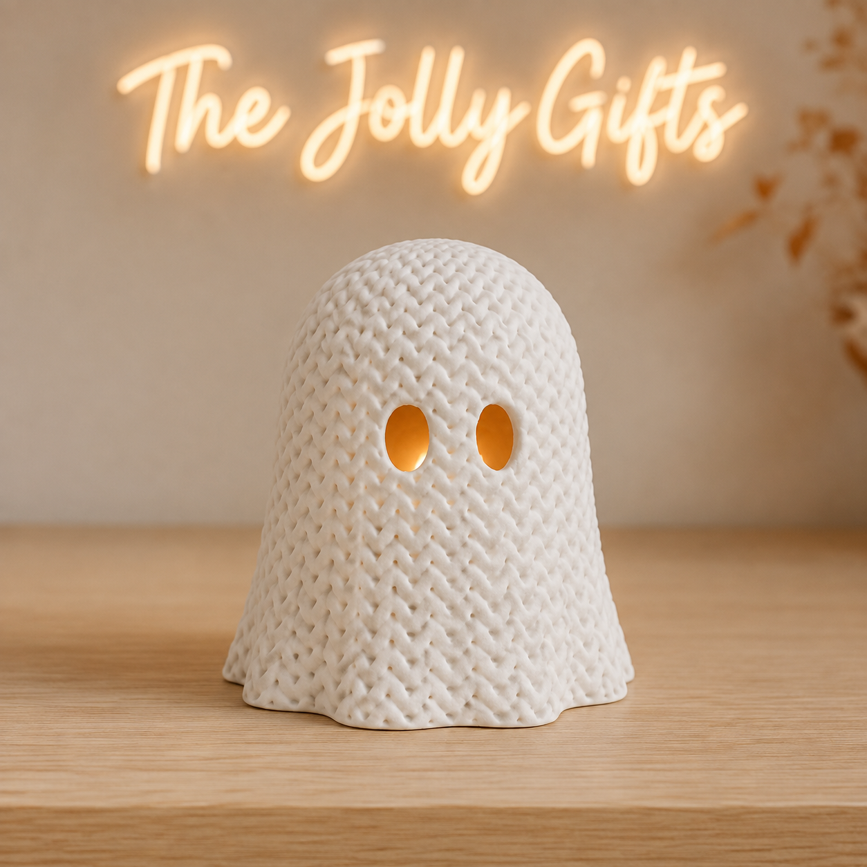 Halloween Ghost LED Tealight Holder – Spooky Decoration