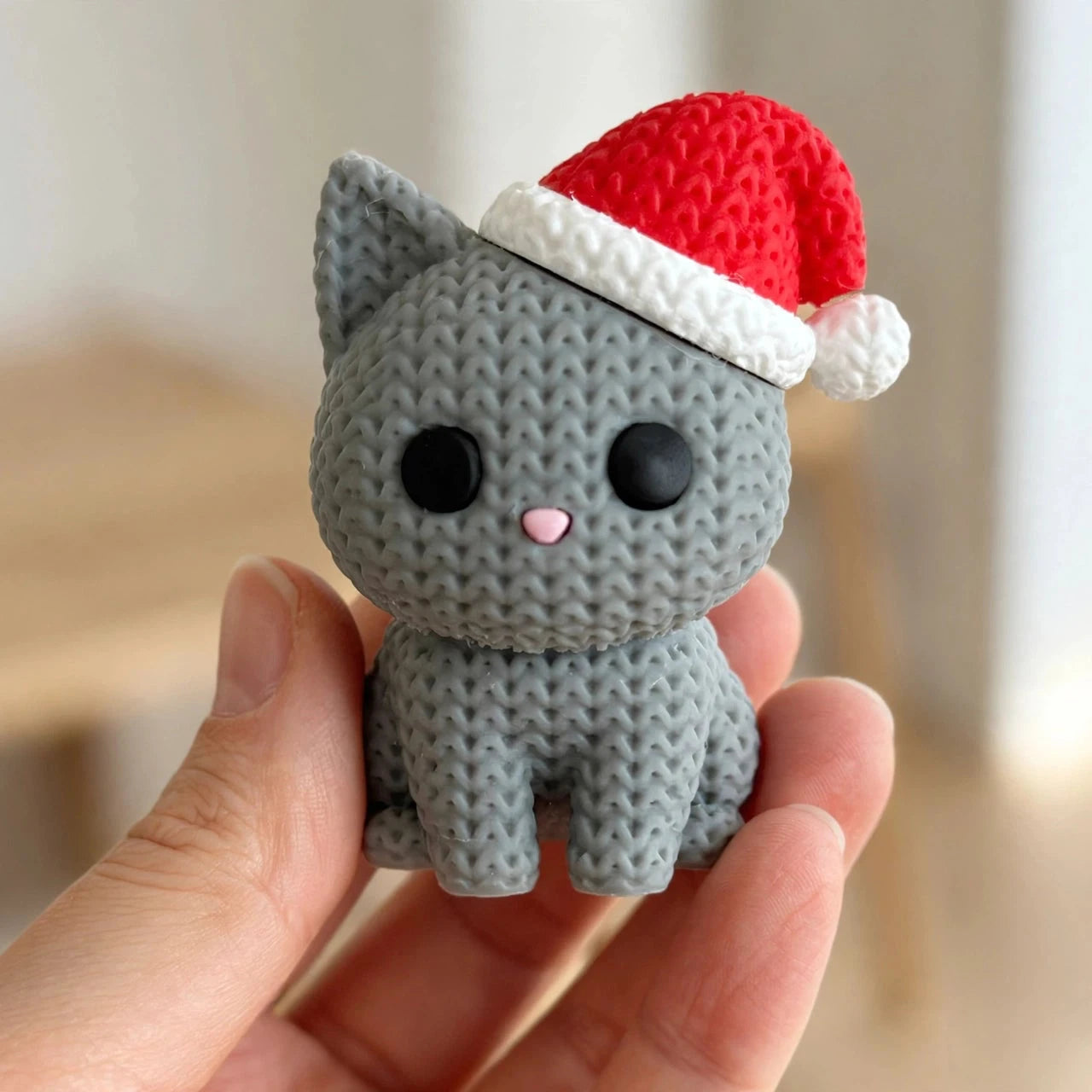 Santa Cat Figurine