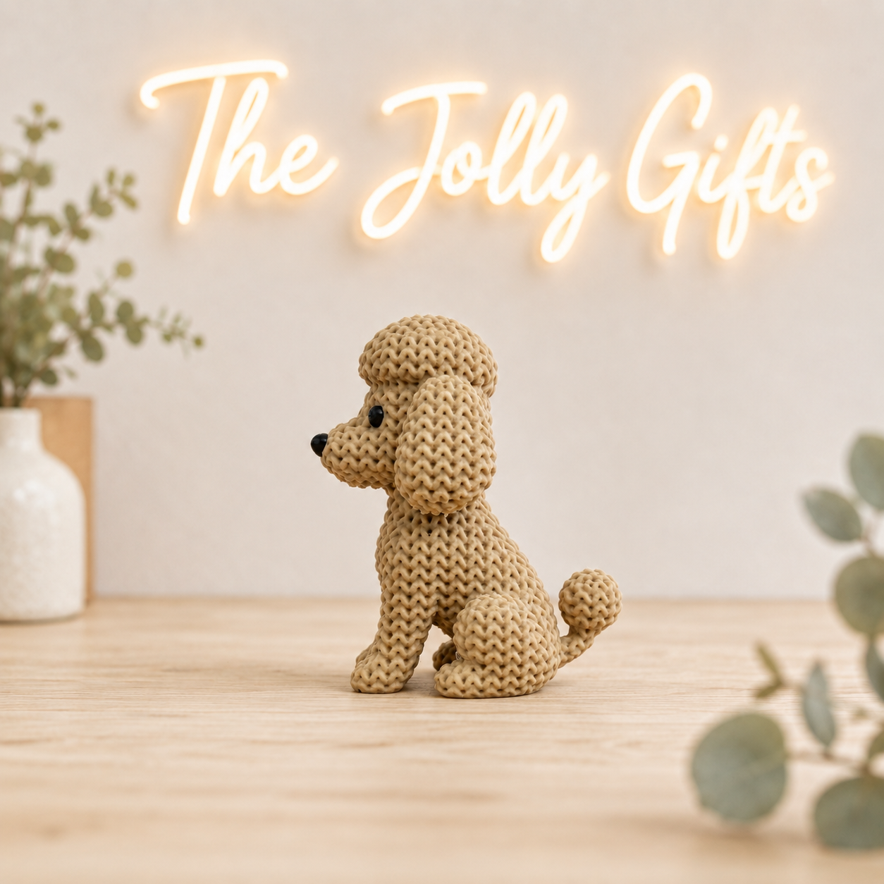 Poodle Figurine - Cream/Beige