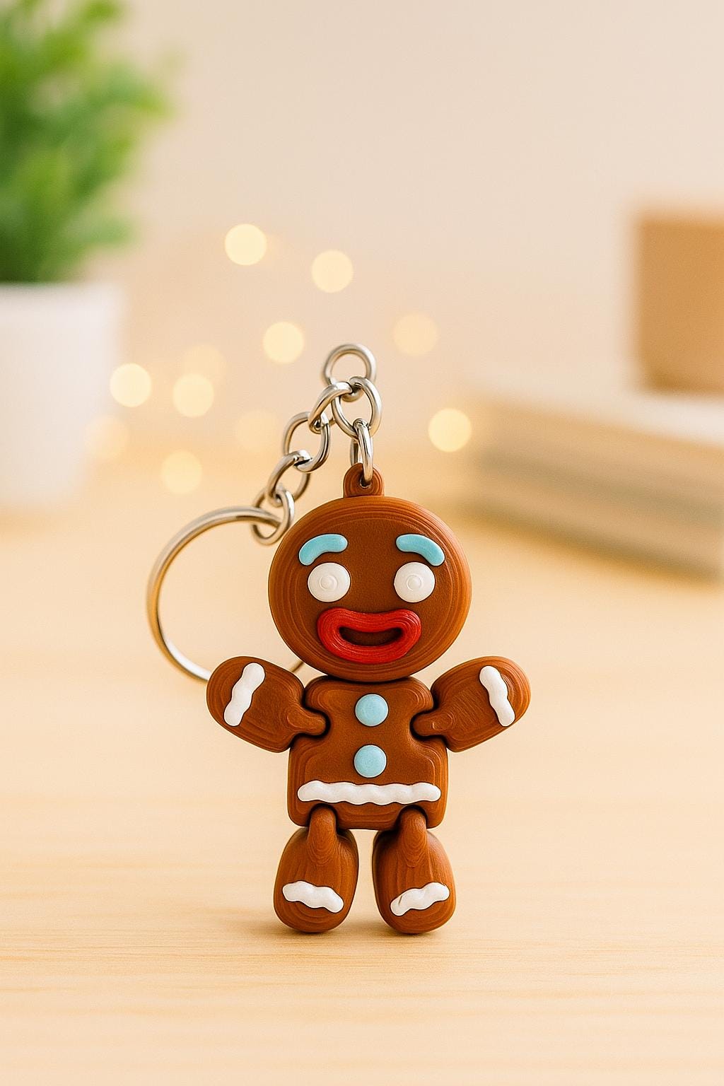 Gingerbread Man Keyring – Articulated Flexi Design
