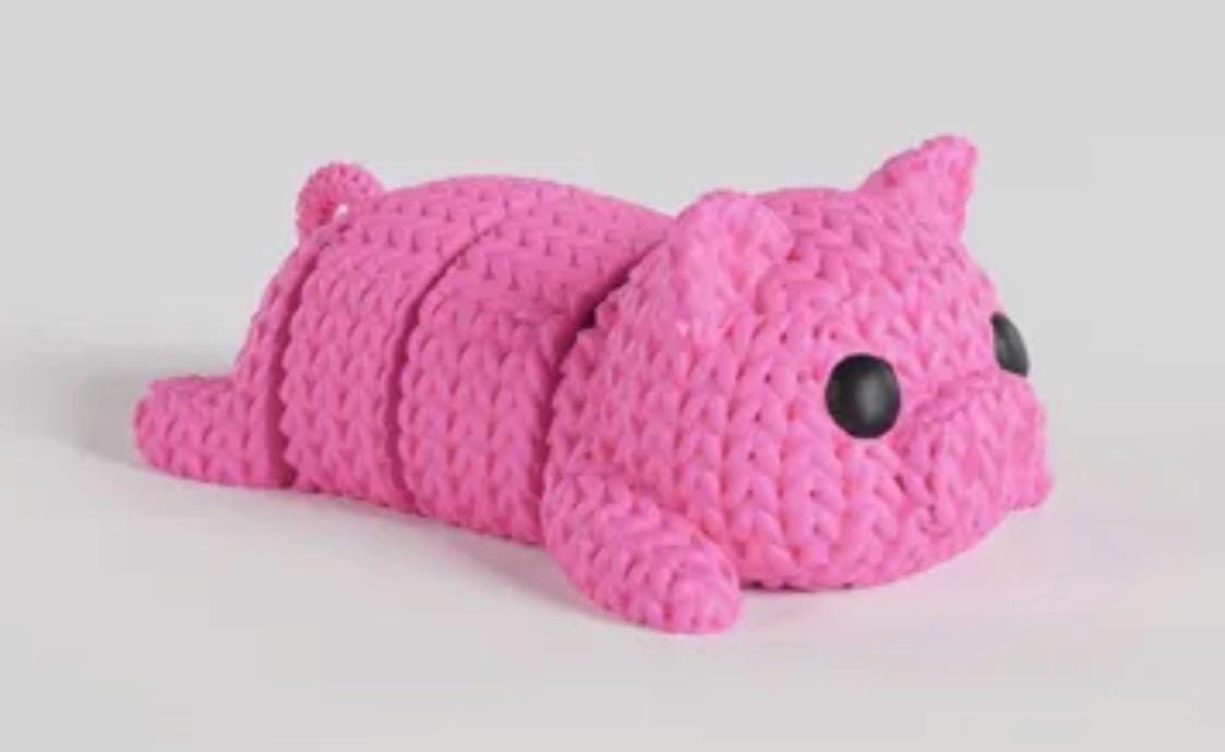 Pink Pig Keyring: Articulated Flexible 3D Printed Fidget