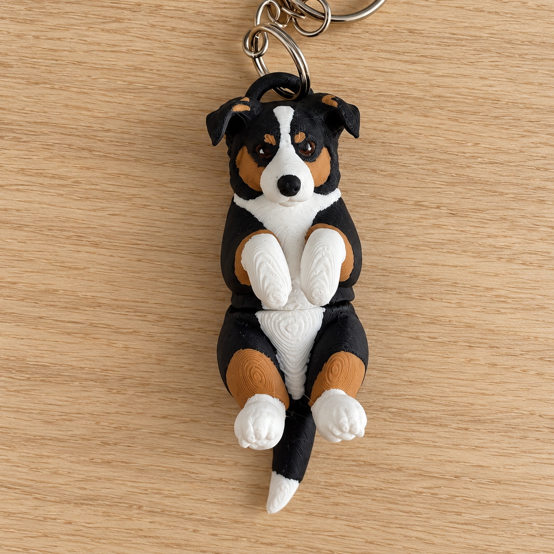 Border Collie Keyring Bag Charm