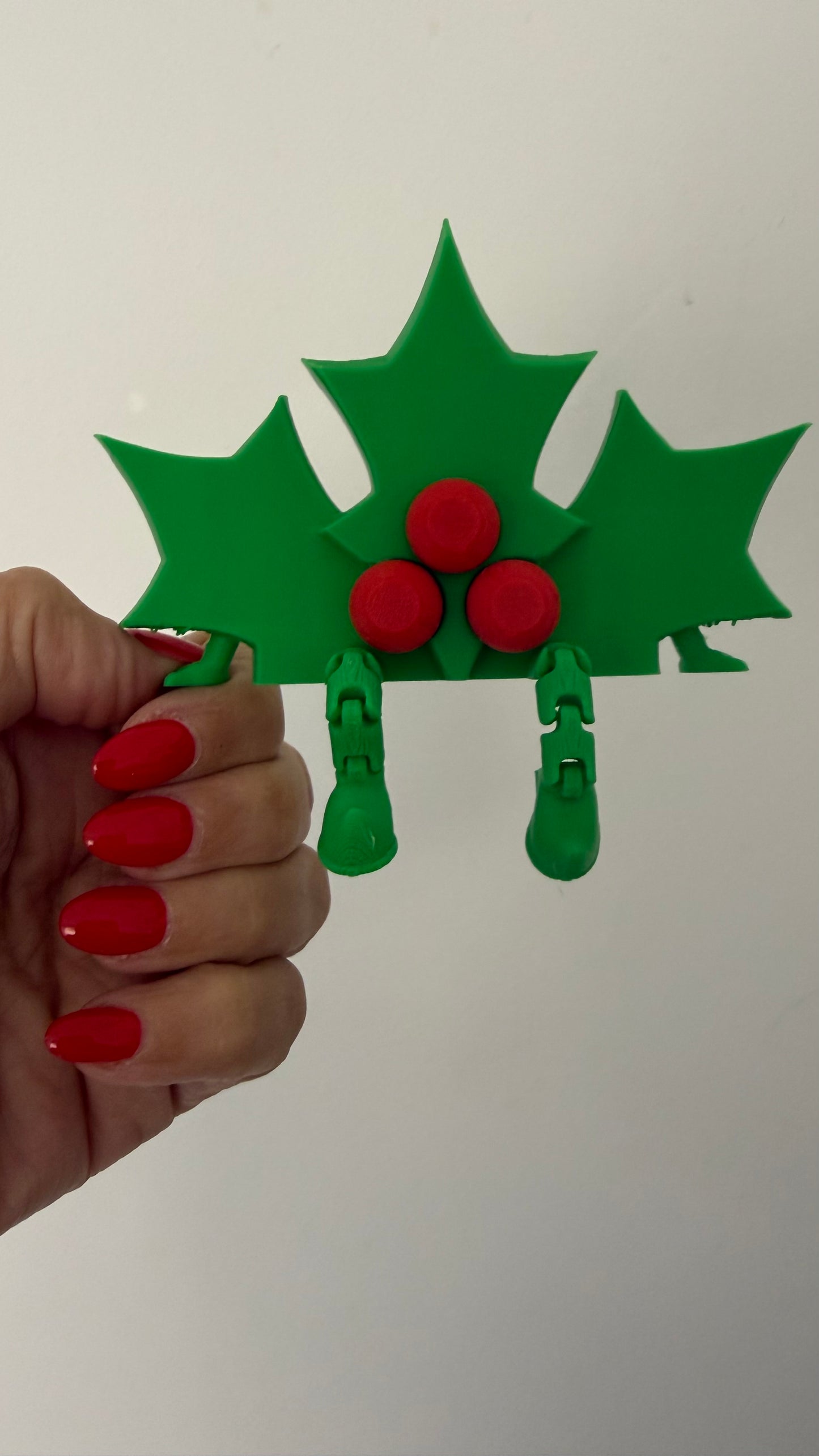 Christmas Holly Dangly Legs Shelf Sitter