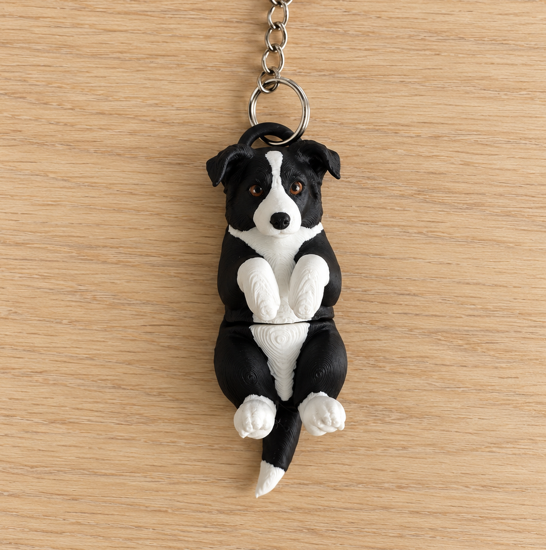 Border Collie Keyring Bag Charm
