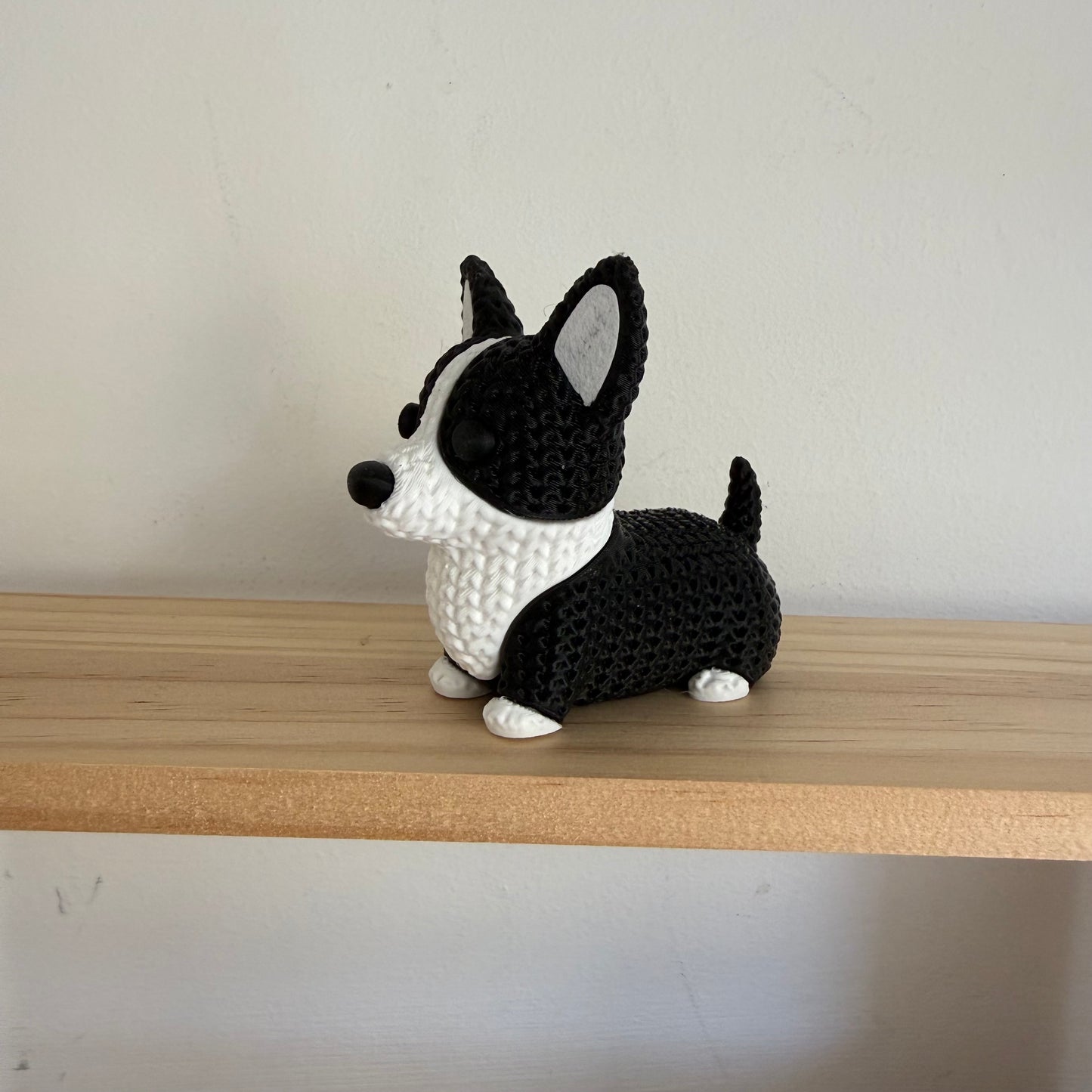 Corgi Dog Black & White Figurine