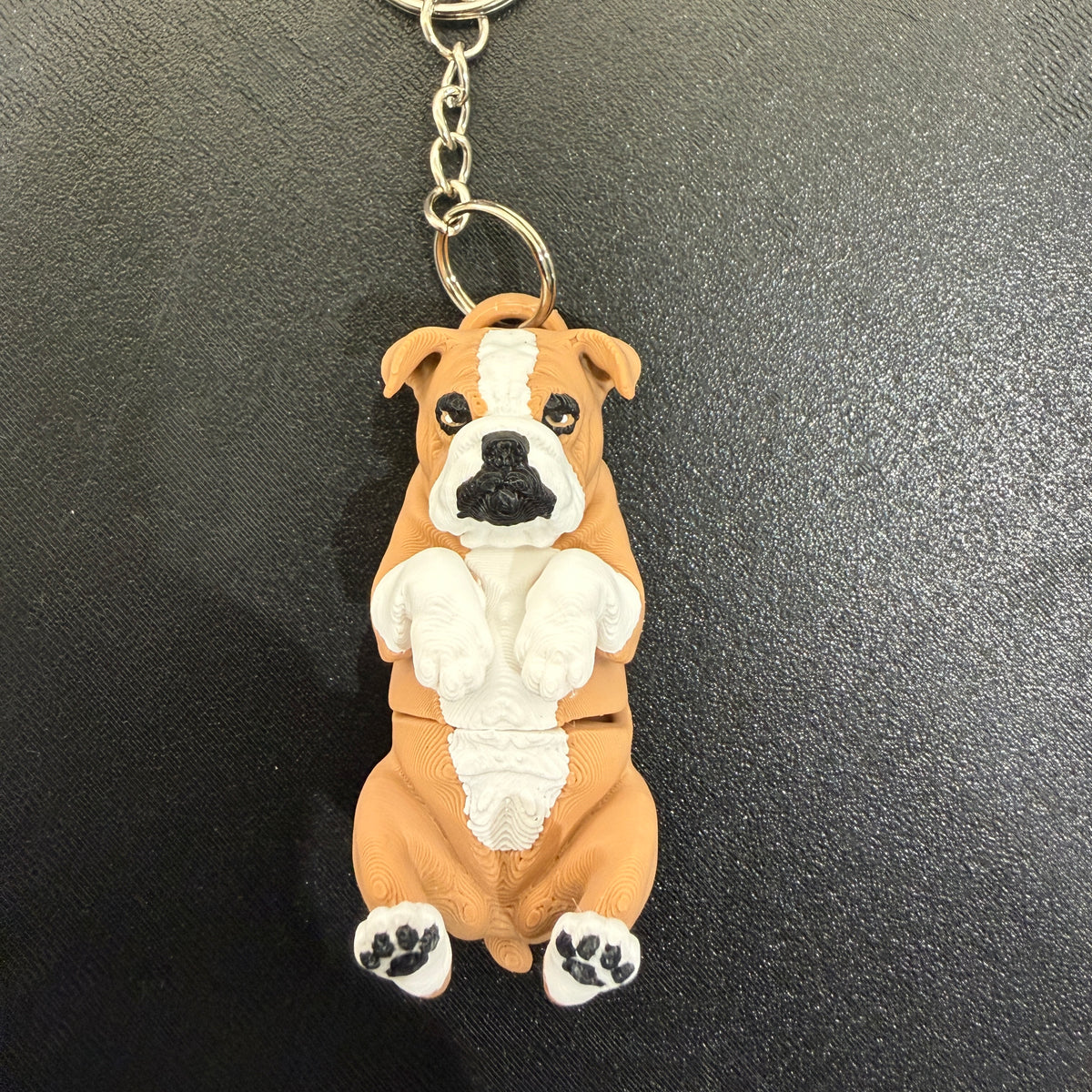 English Bull Dog  Keyring, Articulated Dog Bag Charm, Bull Dog Lover Gift