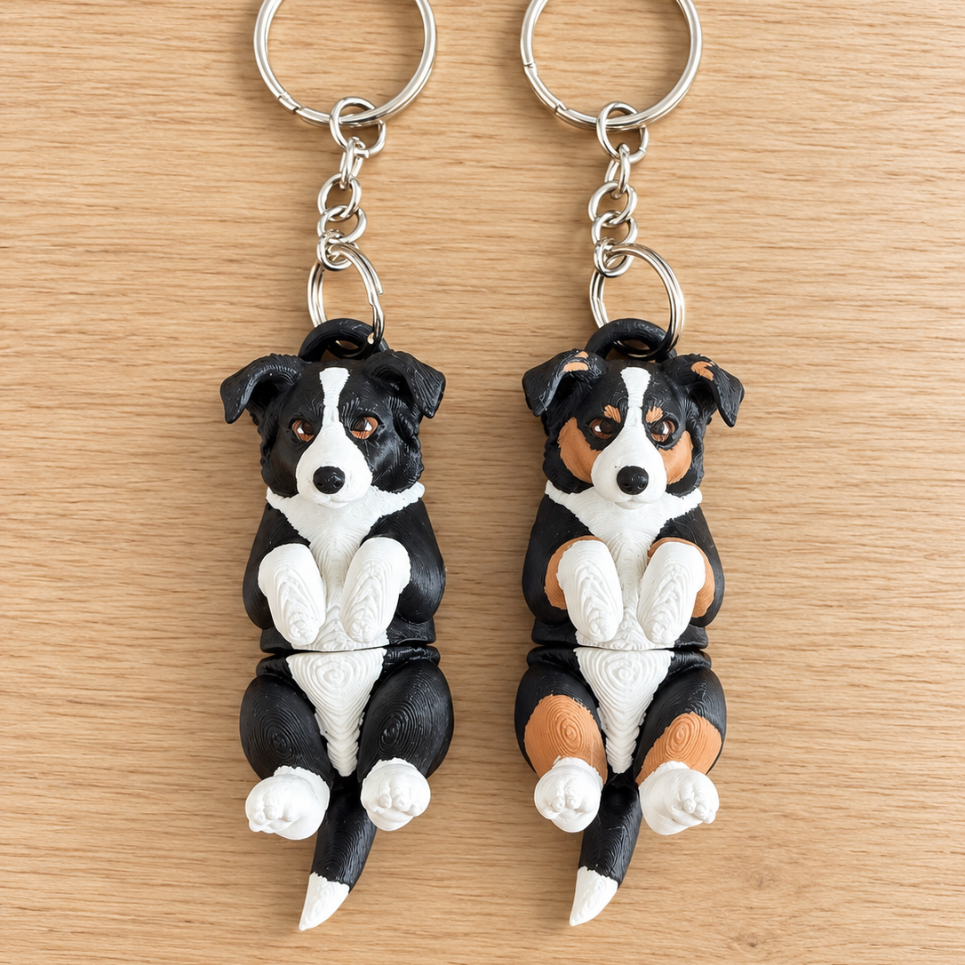 Border Collie Keyring Bag Charm