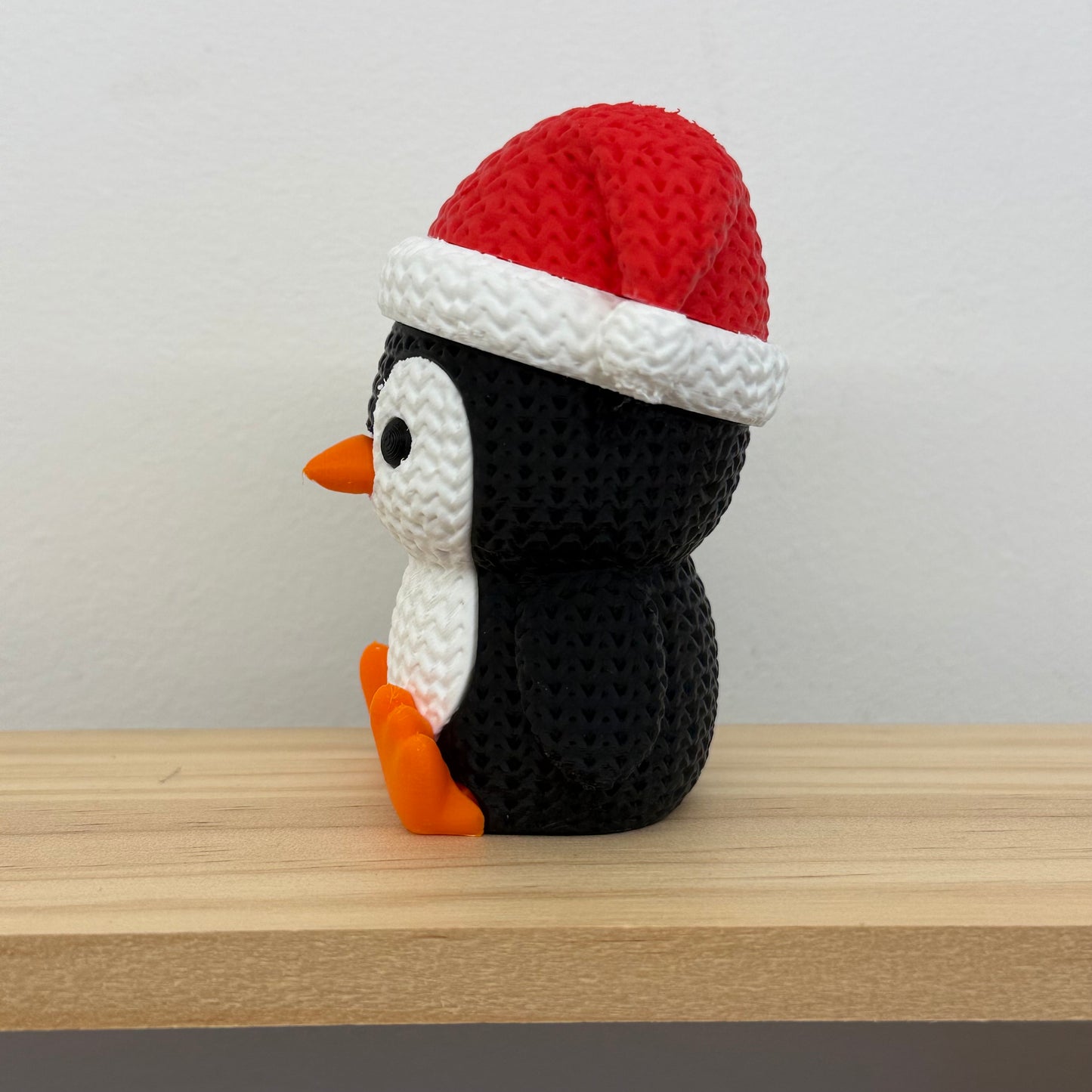 Christmas Penguin with Santa Hat  Figurine