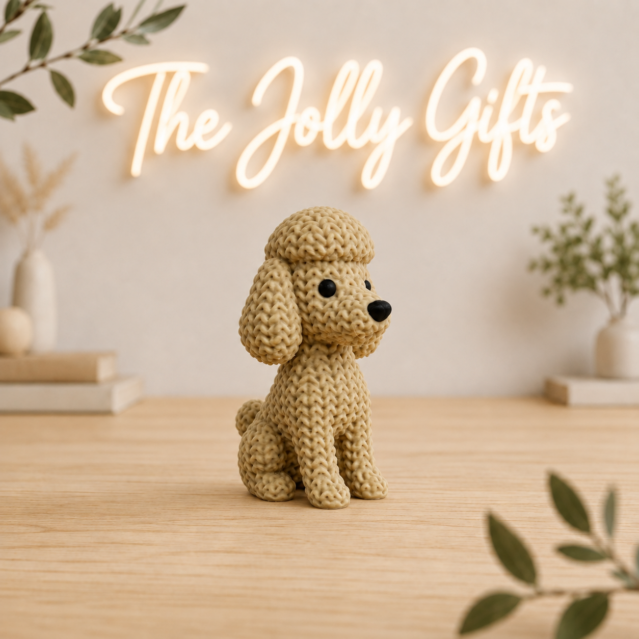 Poodle Figurine - Cream/Beige