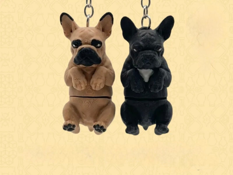 French Bulldog Keyring, Articulated Dog Bag Charm, Frenchie Lover Gift