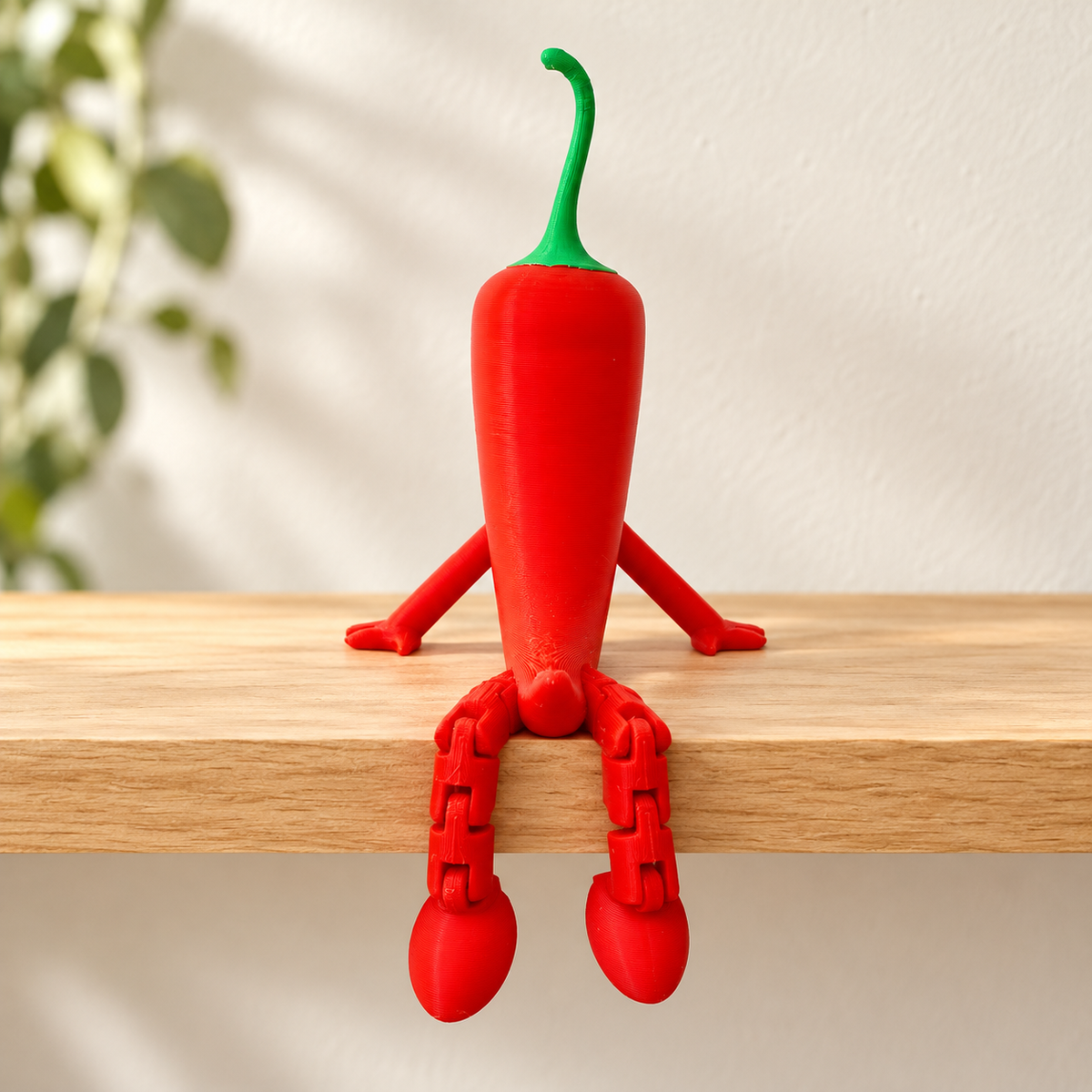 Chilli Pepper Shelf Sitter with Dangling Legs