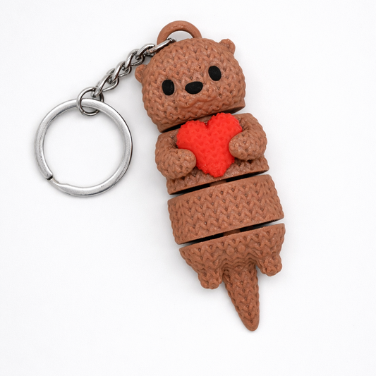 Otter with Heart Keyring / Bag Charm