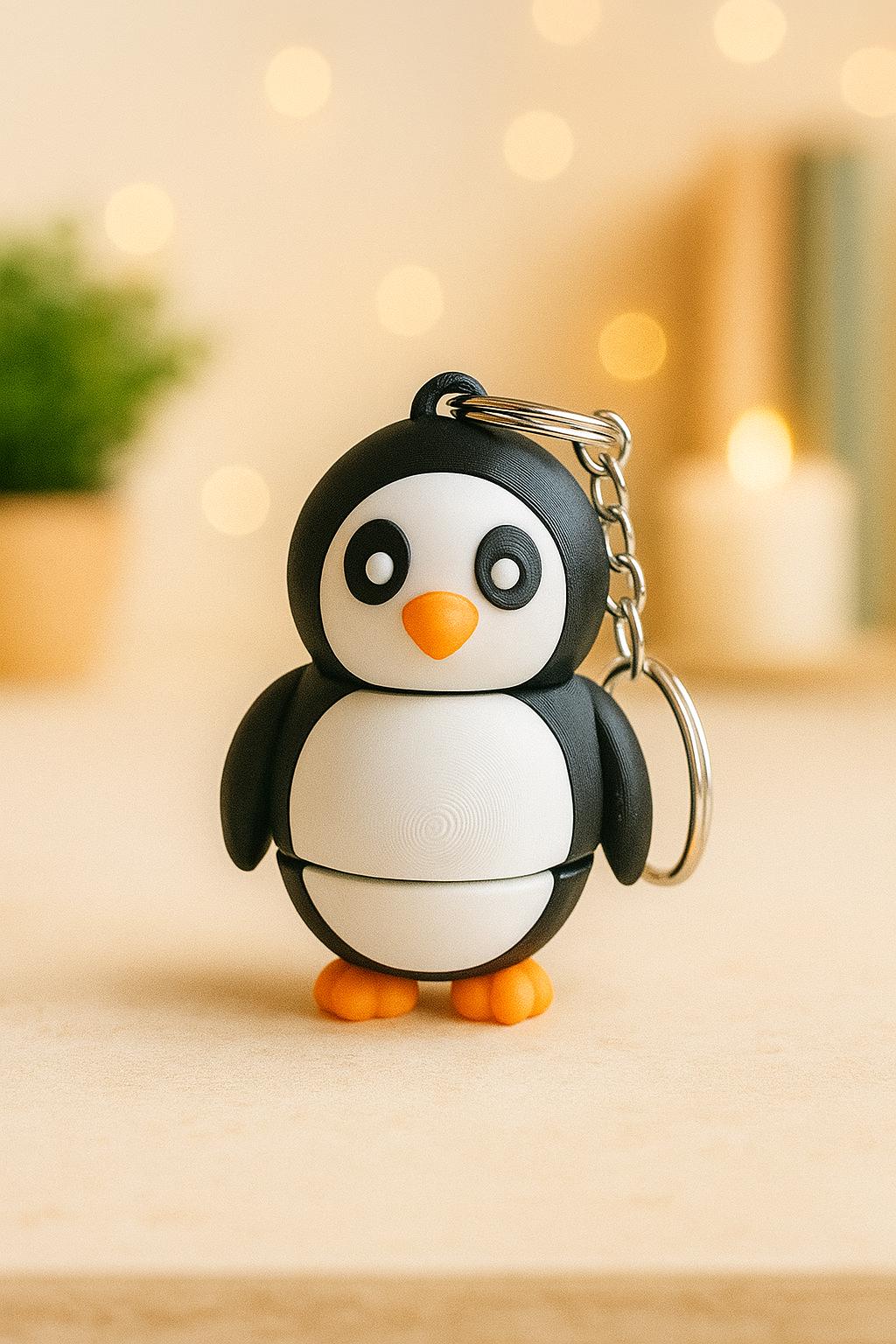 Penguin Keyring – Articulated 3D Printed Flexible