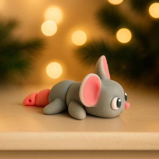Mouse Keyring / bag charm – Articulated Flexible